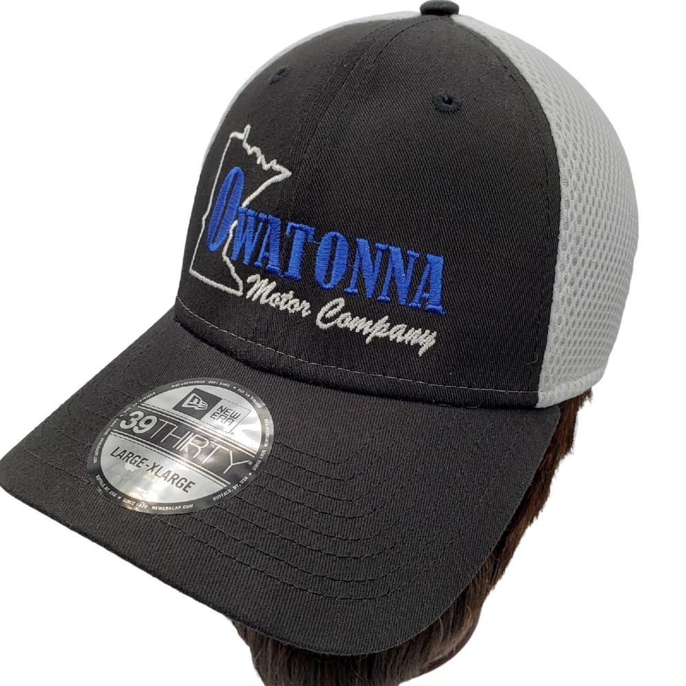 OWATONNA MOTOR COMPANY‎ Minnesota L-XL Mesh Fitted Baseball Ball Cap Hat New Era